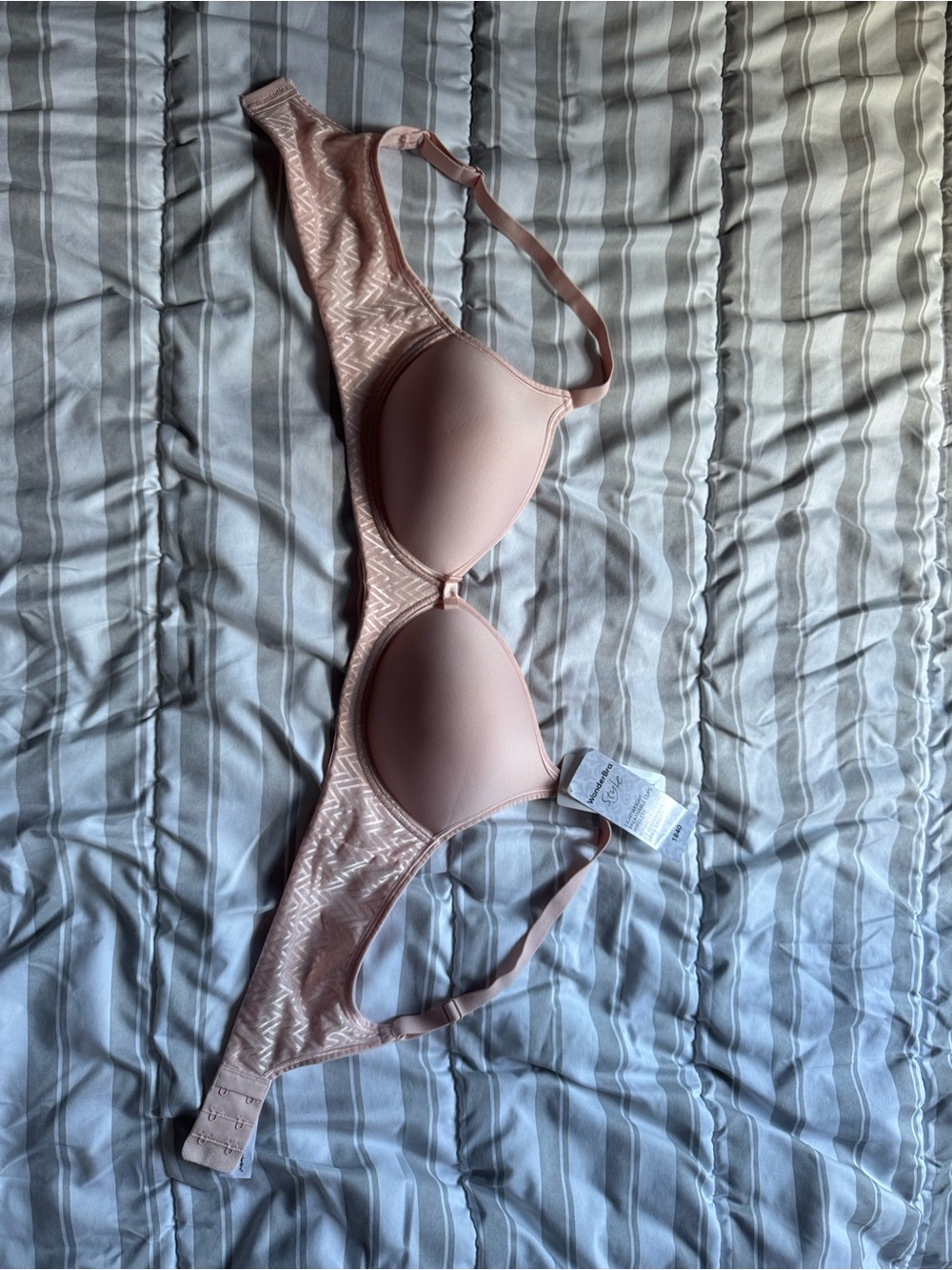 WonderBRa Light Pink Padded T-Shirt Bra with Subtle Pattern